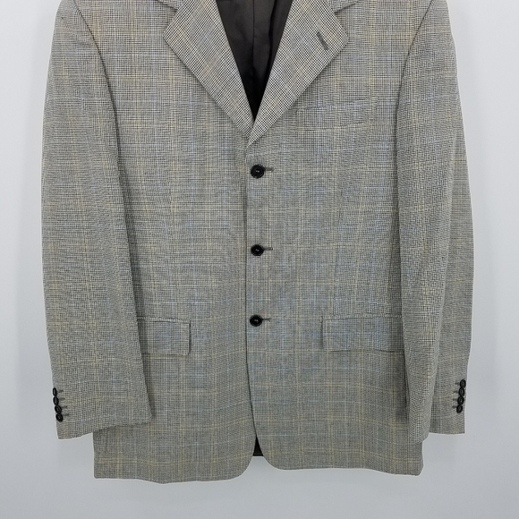 𝅺LOUIS Dell Olio Italy Wool Glen Plaid Blazer 38 - Picture 6 of 8